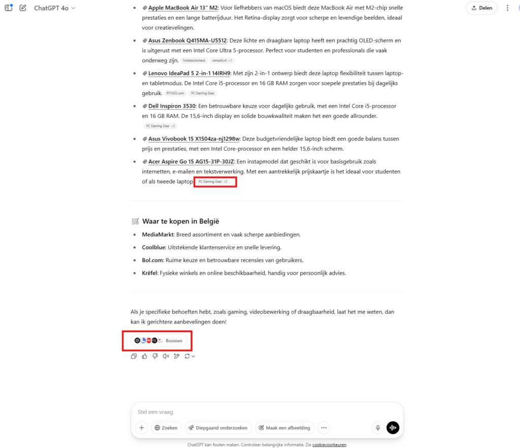 bronvermelding chatgpt search