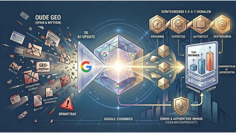 Visualisatie van de Google update van 15 mei waar zoekmachinespam wordt afgestraft.